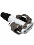 PEDALE VTT AUTOMATIQUE SHIMANO M520 SPD BLANC AVEC CALES (PAIRE)