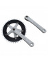 Pédalier ROUTE fixie 3.30 alu blanc 165mm plateau noir 46d. (sing...