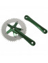 Pédalier ROUTE fixie 3.30 alu vert 165mm plateau 46d. (singlespee...