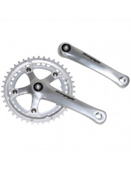 PEDALIER ROUTE STRONGLIGHT  8-9V. IMPACT ARGENT 145mm 42-34 (AXE CARRE 107mm)