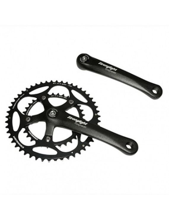PEDALIER ROUTE STRONGLIGHT 9-10V. IMPACT NOIR 165mm 48-34 COMPATIBLE 8V. (AXE CARRE 107mm)