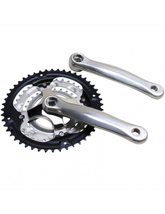PEDALIER VTT P2R 7-8V. ALU ARGENT 170mm 48-38-28 (BOITIER 118mm)