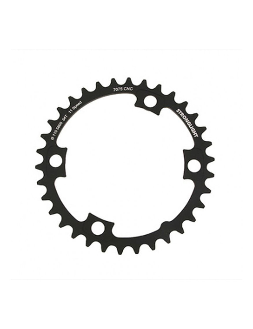 PLATEAU ROUTE 4BRA D.110 POUR SHIMANO 105  5800 STRONGLIGHT 34DTS INTERIEUR NOIR COMPATIBLE ULTEGRA 6800 - DURA-ACE 9000 11V.