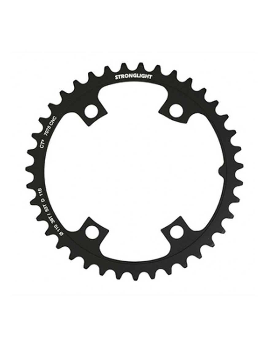 PLATEAU ROUTE 4BRA D.110 POUR SHIMANO ULTEGRA R8000 - R8050 STRONGLIGHT 39DTS INTERIEUR  NOIR CT2  11V. (POUR PLATEAU 53DTS)