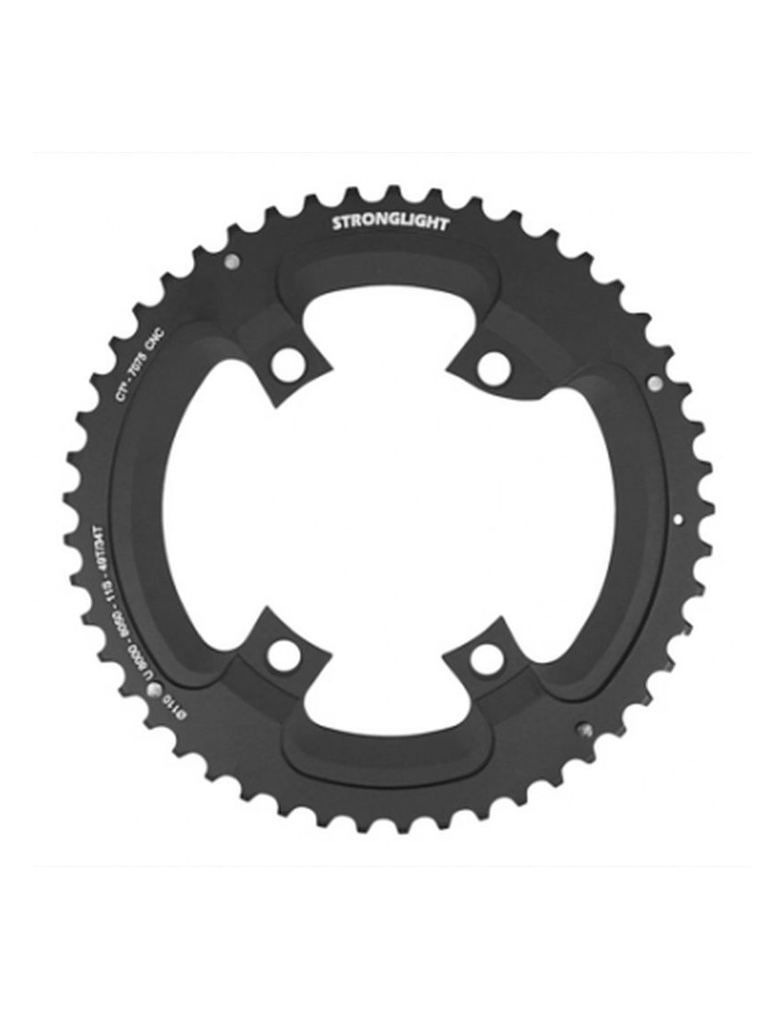 PLATEAU ROUTE 4BRA 49DTS EXTERIEUR TYPE SHIMANO ULTEGRA R8000-8050 NOIR CT2 STRONGLIGHT 11V. (POUR PLATEAU 34DTS)