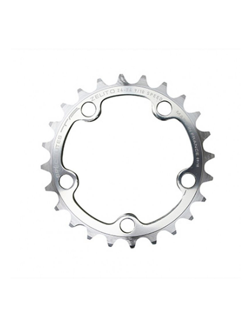 PLATEAU ROUTE 5BRA D.74 TA ZELITO 24DTS TRIPLE INTERIEUR ARGENT ALU 7075 TYPE SHIMANO 9-10V.