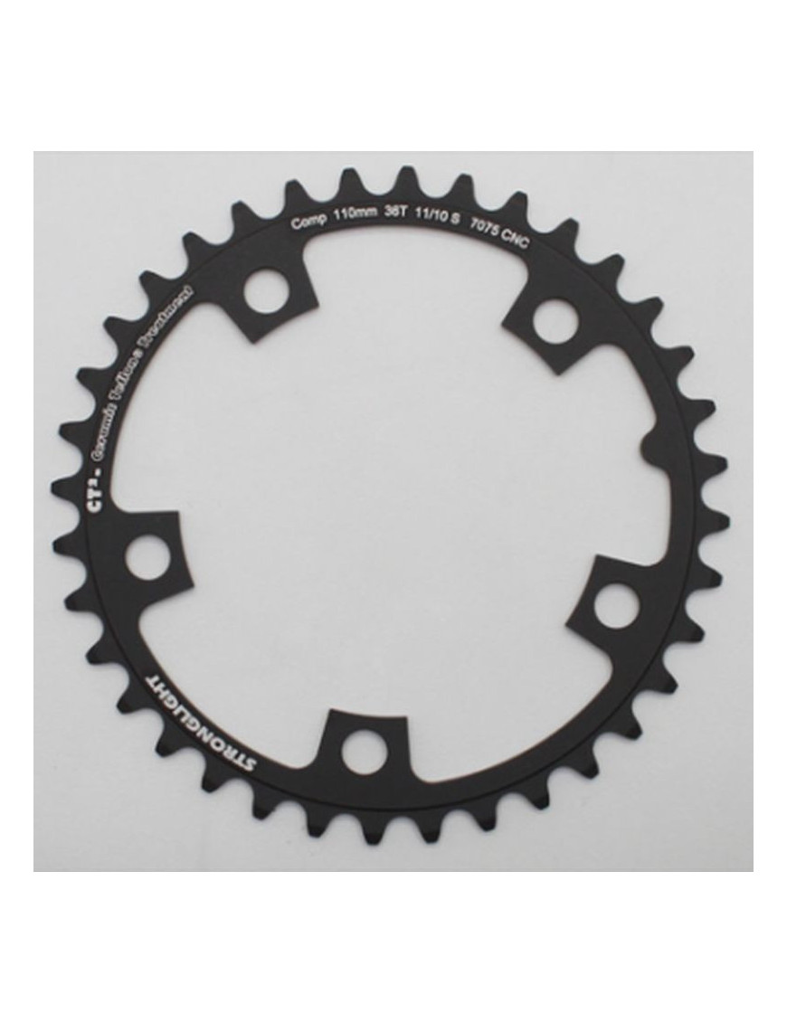 PLATEAU ROUTE 5BRA 36DTS D.110 COMPACT INTERIEUR NOIR CT2 STRONGLIGHT TYPE SHIMANO 10-11V.