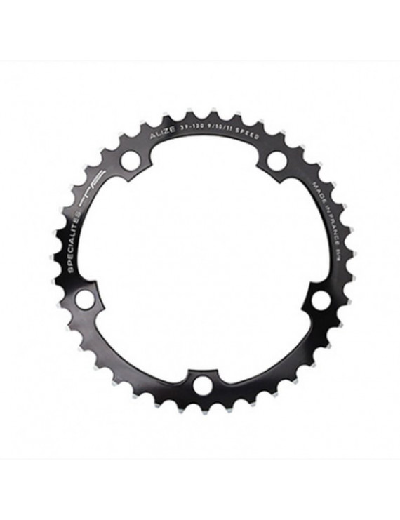 PLATEAU ROUTE 5BRA D.130 TA ALIZE 39DTS INTERIEUR NOIR ALU 7075 TYPE SHIMANO 8-9-10V.