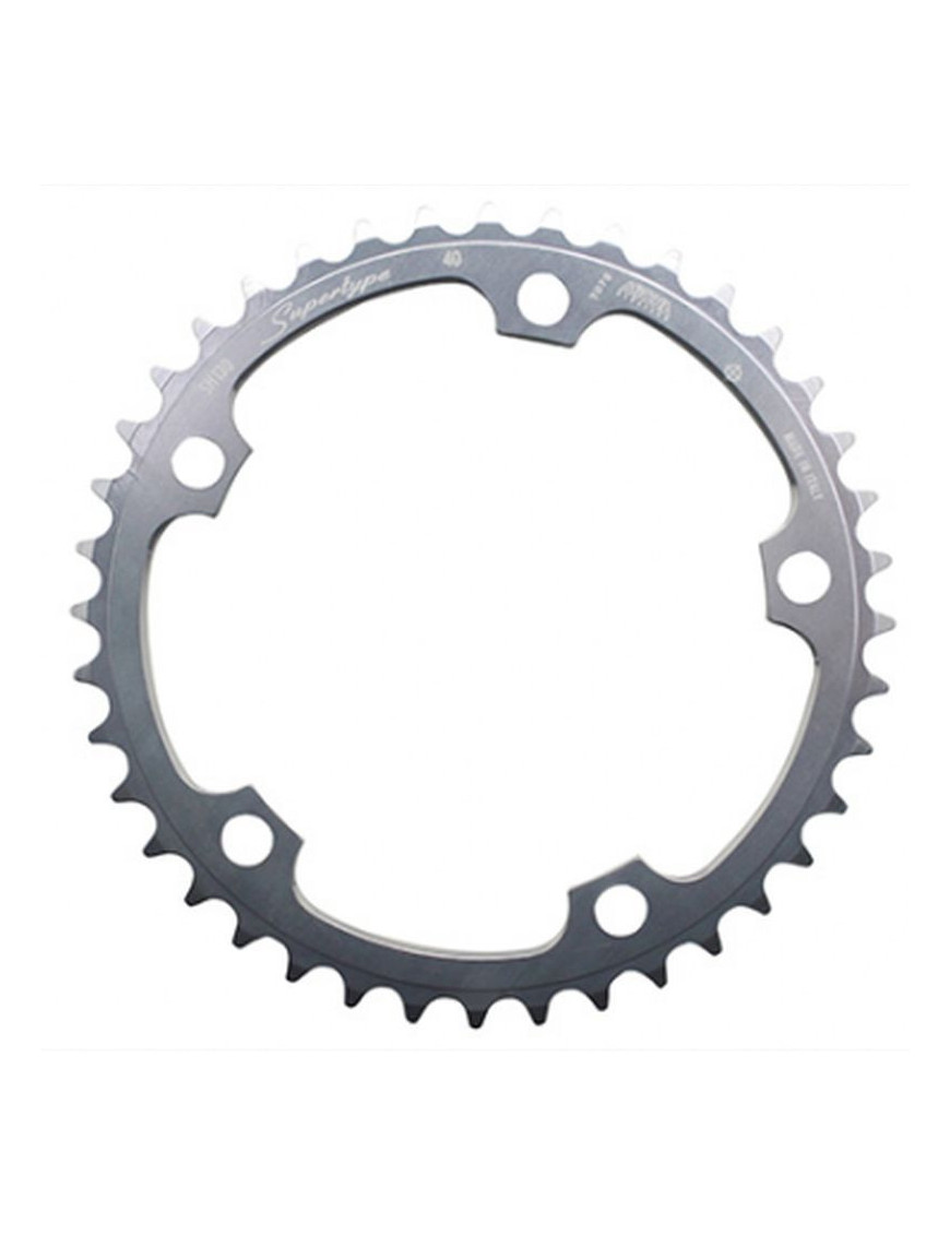 PLATEAU ROUTE 5BRA D.130 MICHE 40DTS INTERIEUR TYPE SHIMANO ARGENT 9-10V.