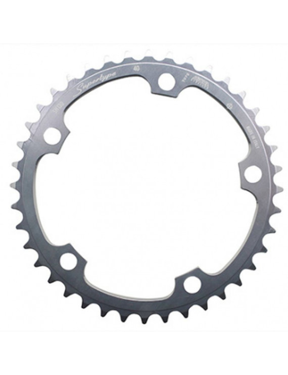 PLATEAU ROUTE 5BRA D.130 MICHE 40DTS INTERIEUR TYPE SHIMANO ARGENT 9-10V.