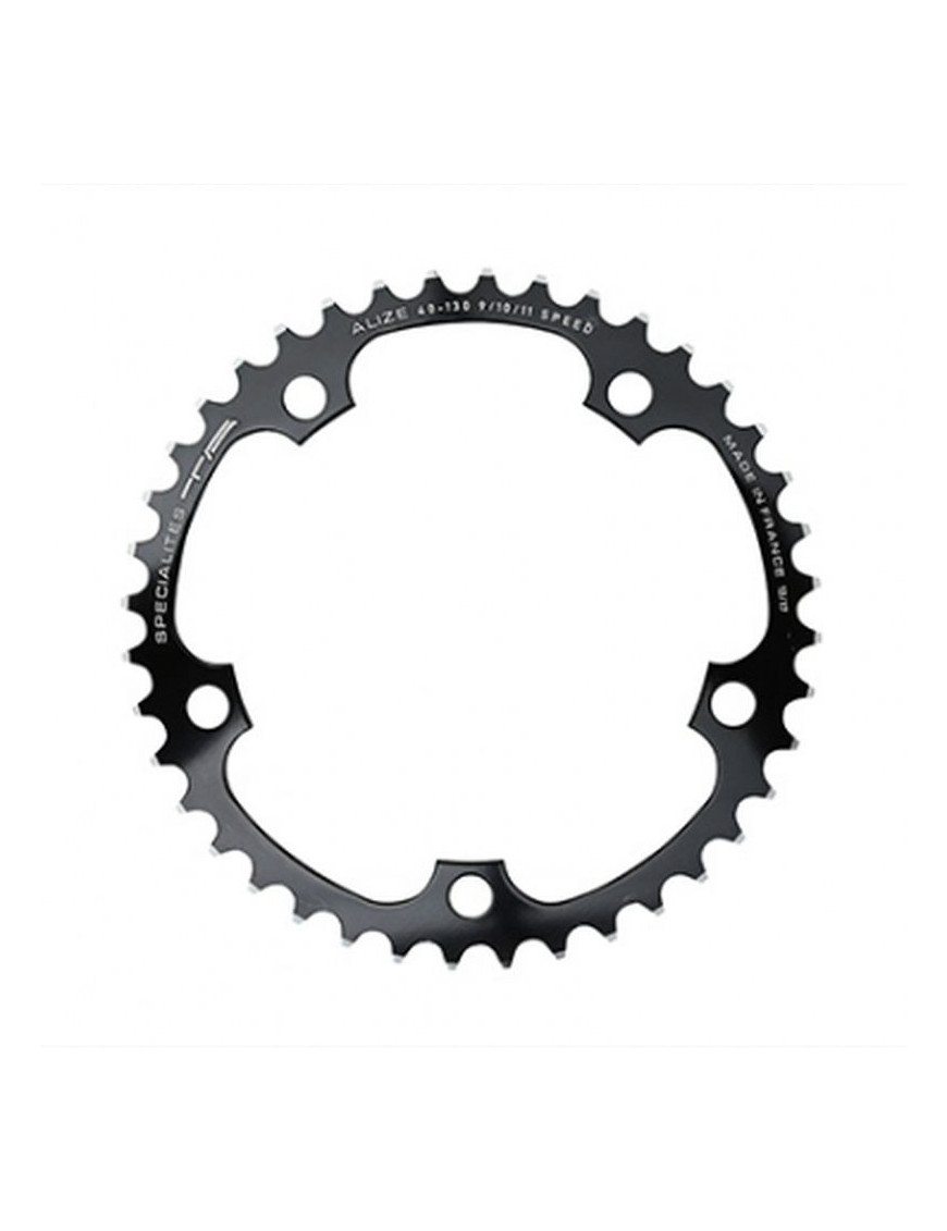 PLATEAU ROUTE 5BRA D.130 TA ALIZE 40DTS INTERIEUR NOIR ALU 7075 TYPE SHIMANO 8-9-10V.