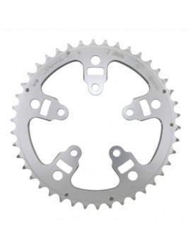 PLATEAU ROUTE 5BRA 42DTS D.130 PORTEUR ARGENT ALU MICHE TYPE SHIMANO 9-10V.