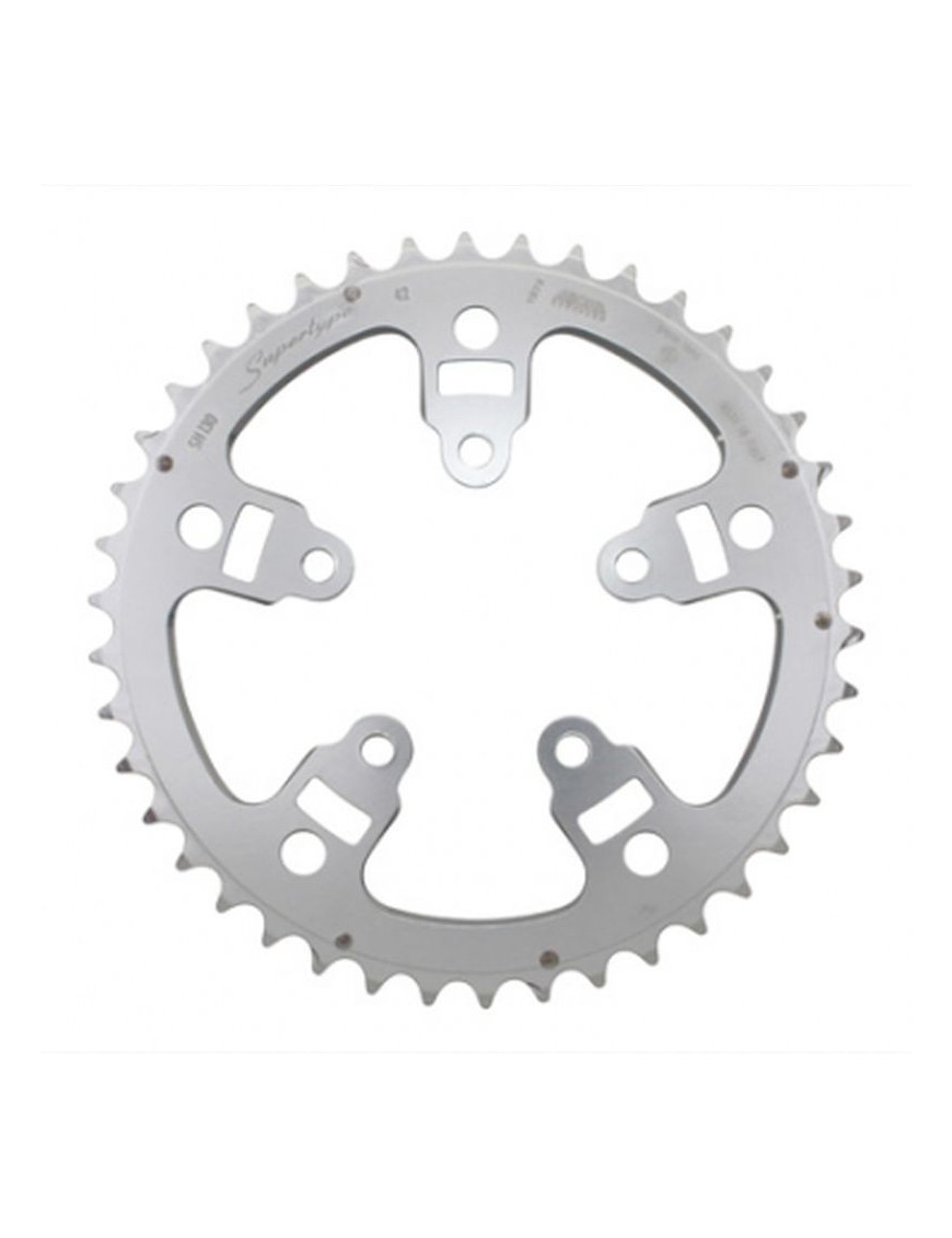 PLATEAU ROUTE 5BRA D.130  MICHE 42DTS PORTEUR TRIPLE TYPE SHIMANO ARGENT 9-10V.