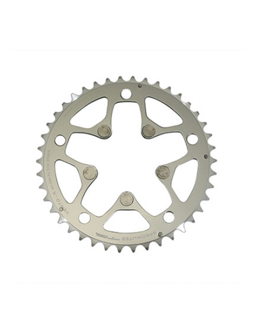 PLATEAU ROUTE 5BRA D.135 TA VENTO TRIPLE 42DTS PORTEUR ARGENT ALU 7075 TYPE SHIMANO 9-10V.