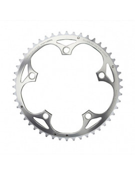 PLATEAU ROUTE 5BRA D.130 TA ALIZE 49DTS EXTERIEUR ARGENT ALU 7075 TYPE SHIMANO 8-9-10V.