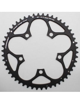 PLATEAU ROUTE 5BRA 50DTS D.110 COMPACT EXTERIEUR NOIR ALU 7075 STRONGLIGHT TYPE SHIMANO 11-10-9V.