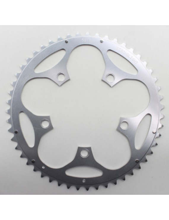 PLATEAU ROUTE 5BRA D.110 STRONGLIGHT DURAL 51DTS EXTERIEUR ARGENT TYPE SHIMANO 8-9V.