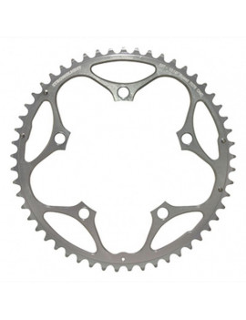 PLATEAU ROUTE 5BRA D.130 STRONGLIGHT 53DTS EXTERIEUR ARGENT ALU 7075 TYPE SHIMANO  9-10V.