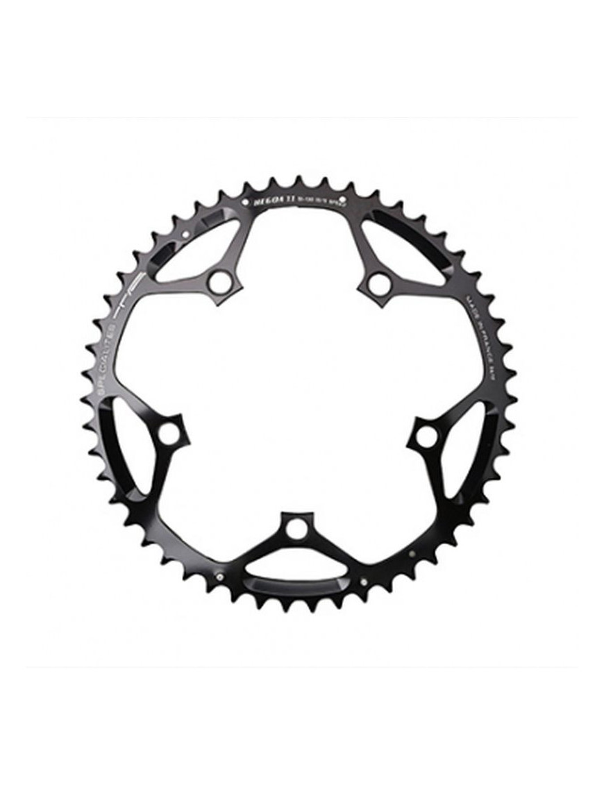 PLATEAU ROUTE 5BRA D.130 TA HEGOA 53DTS EXTERIEUR NOIR ALU 7075 TYPE SHIMANO 10-11V.