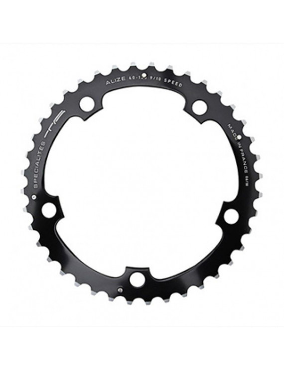 PLATEAU ROUTE 5BRA D.130 TA ALIZE TRIPLE 38DTS MILIEU NOIR ALU 7075 TYPE SHIMANO 8-9-10V.