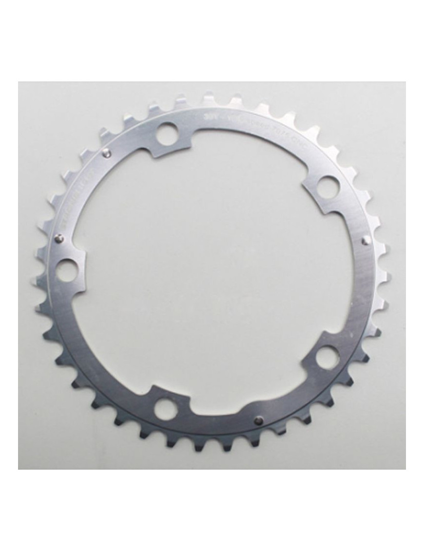 PLATEAU ROUTE 5BRA D.130 STRONGLIGHT 39DTS TRIPLE MILIEU ARGENT ALU 7075 TYPE SHIMANO 9-10V.