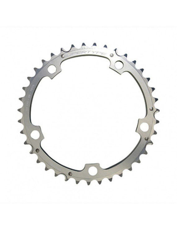 PLATEAU ROUTE 5BRA D.130  MICHE 39DTS MILIEU TRIPLE TYPE SHIMANO ALU ARGENT 9-10V.