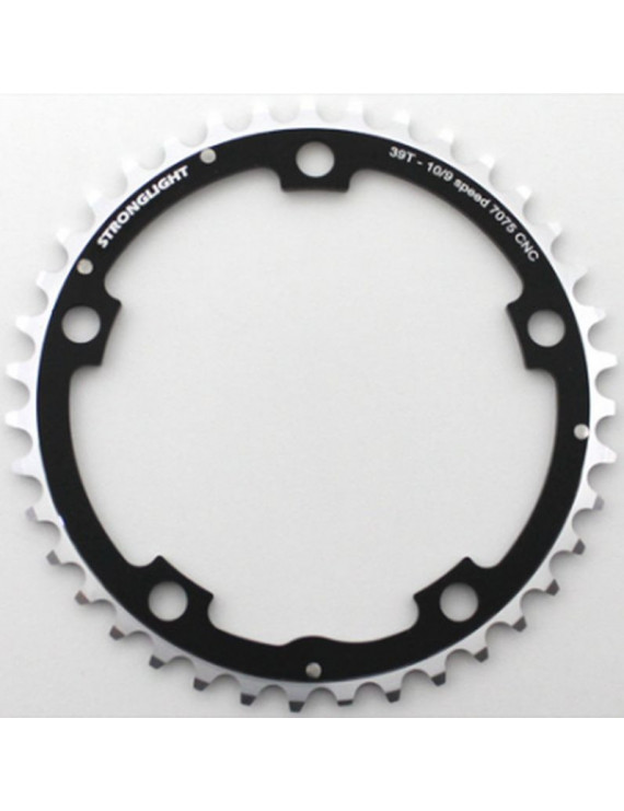 PLATEAU ROUTE 5BRA D.130 STRONGLIGHT 39DTS TRIPLE MILIEU NOIR ALU 7075 TYPE SHIMANO 9-10V.