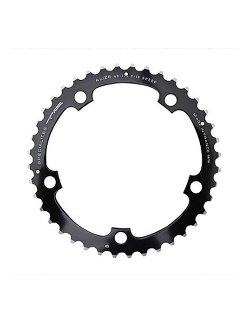 PLATEAU ROUTE 5BRA D.130 TA ALIZE TRIPLE 40DTS MILIEU NOIR ALU 7075 TYPE SHIMANO 8-9-10V.