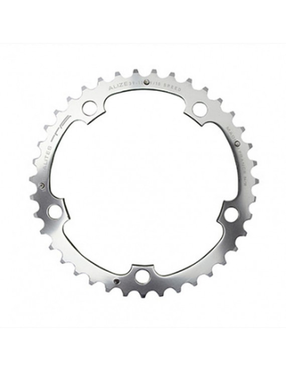 PLATEAU ROUTE 5BRA TRIPLE 42DTS D.130 MILIEU ARGENT ALU 7075 TA ALIZE TYPE SHIMANO 9-10V.
