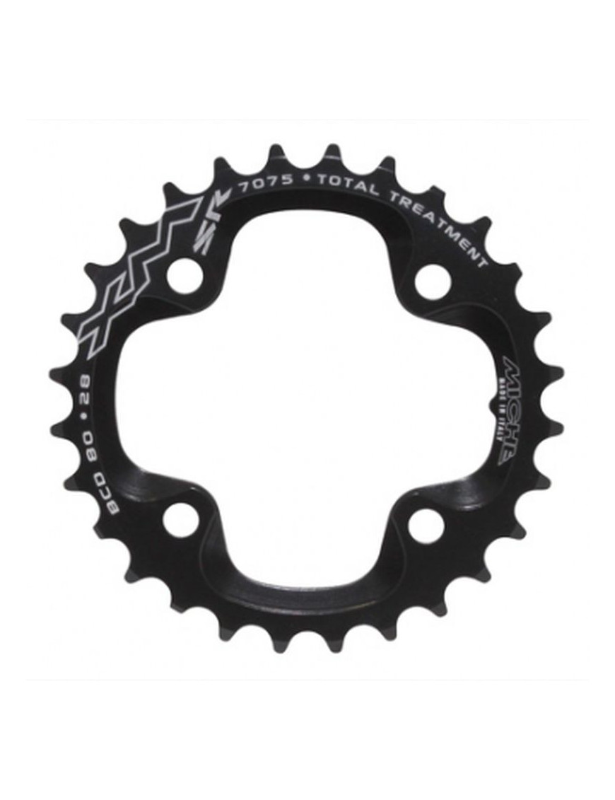 PLATEAU VTT 4BRA D.80 POUR SRAM X0-XX MICHE 28DTS INTERIEUR DOUBLE  NOIR ALU