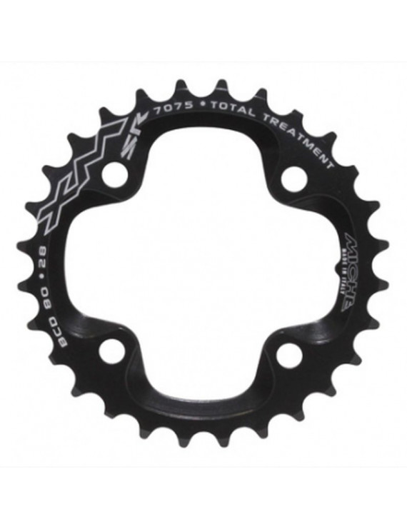 PLATEAU VTT 4BRA D.80 POUR SRAM X0-XX MICHE 28DTS INTERIEUR DOUBLE  NOIR ALU