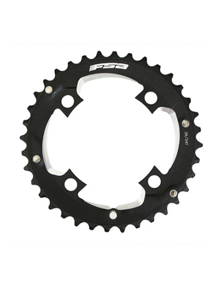 PLATEAU VTT 4BRA D.96 POUR FSA ORIGINE 36DTS EXTERIEUR 2x10V. ALU NOIR  COMET