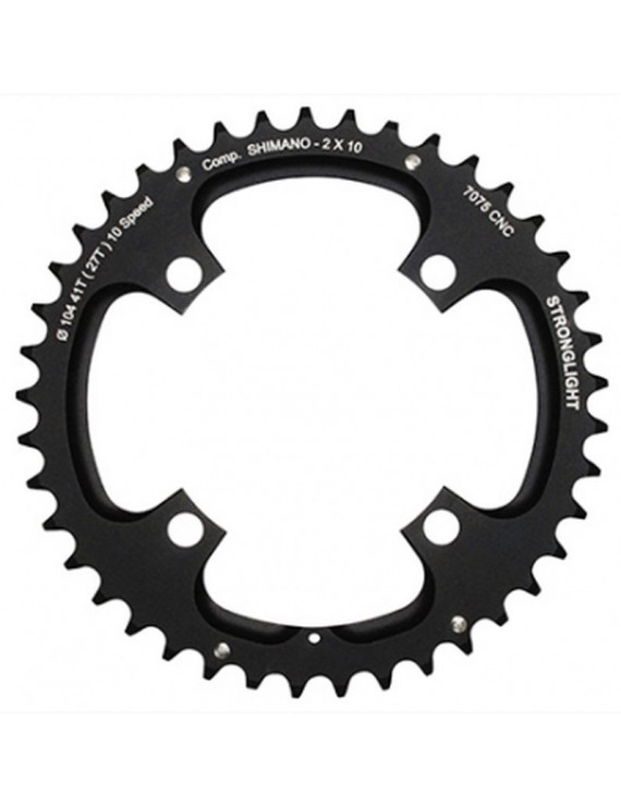PLATEAU VTT 4BRA D.104 POUR SHIMANO STRONGLIGHT DOUBLE 41DTS EXTERIEUR NOIR 2x10V. (SAUF XT-XTR) NON FILETE 10V. - EPAISSEUR 5m