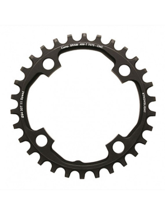 PLATEAU VTT 4BRA D.94 POUR SRAM X01 STRONGLIGHT 30DTS MONO NOIR ALU 7075 11V. - EPAISSEUR 5mm