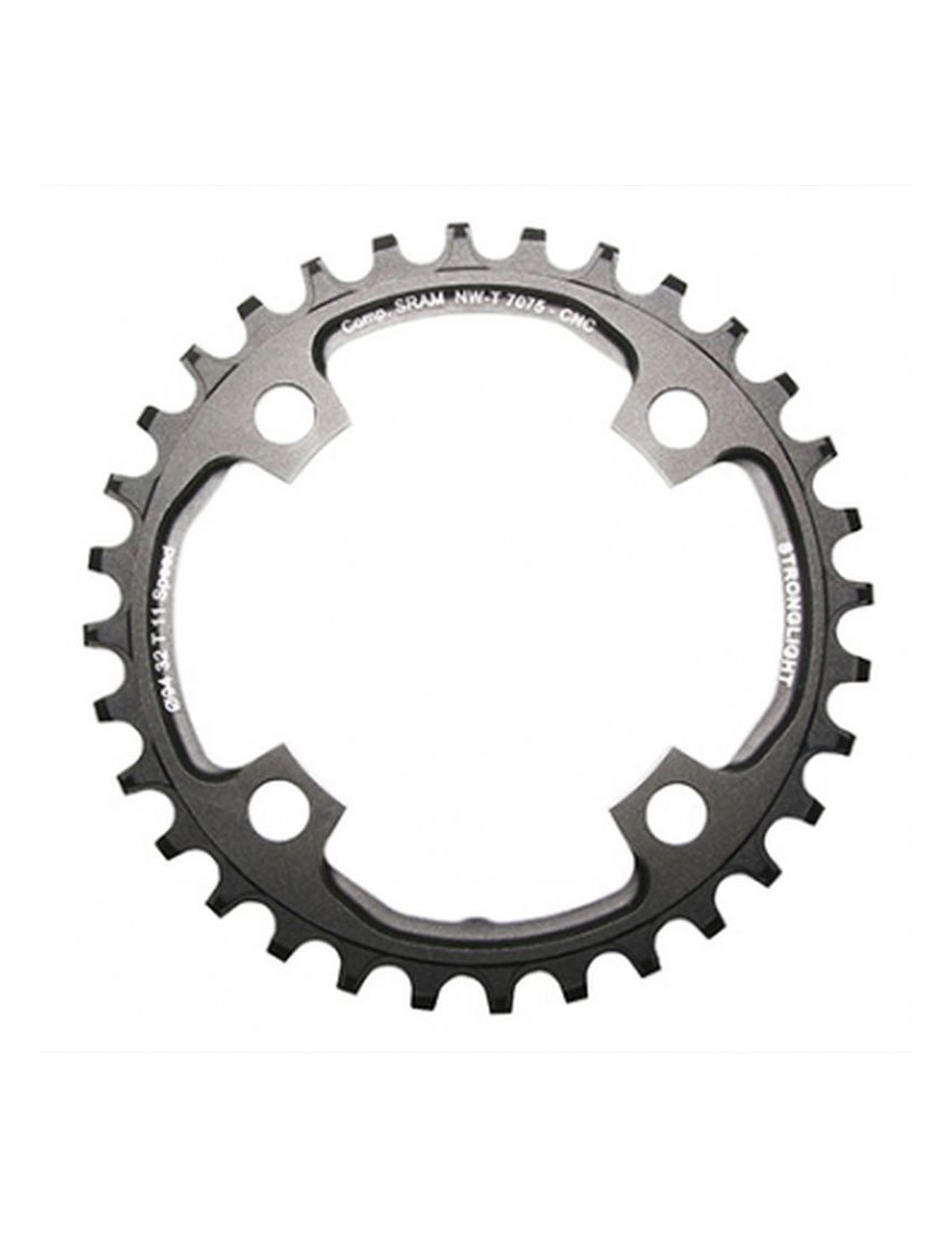 PLATEAU VTT 4BRA D.94 POUR SRAM X01 STRONGLIGHT 32DTS MONO NOIR ALU 7075 11V. - EPAISSEUR 5mm