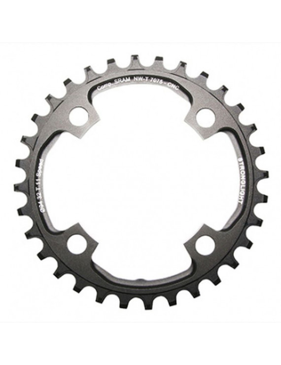 PLATEAU VTT 4BRA D.94 POUR SRAM X01 STRONGLIGHT 32DTS MONO NOIR ALU 7075 11V. - EPAISSEUR 5mm