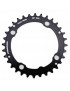PLATEAU VTT 4BRA D.104 STRONGLIGHT TRIPLE 32DTS MILIEU NOIR ALU - EPAISSEUR 4mm 8-9V.