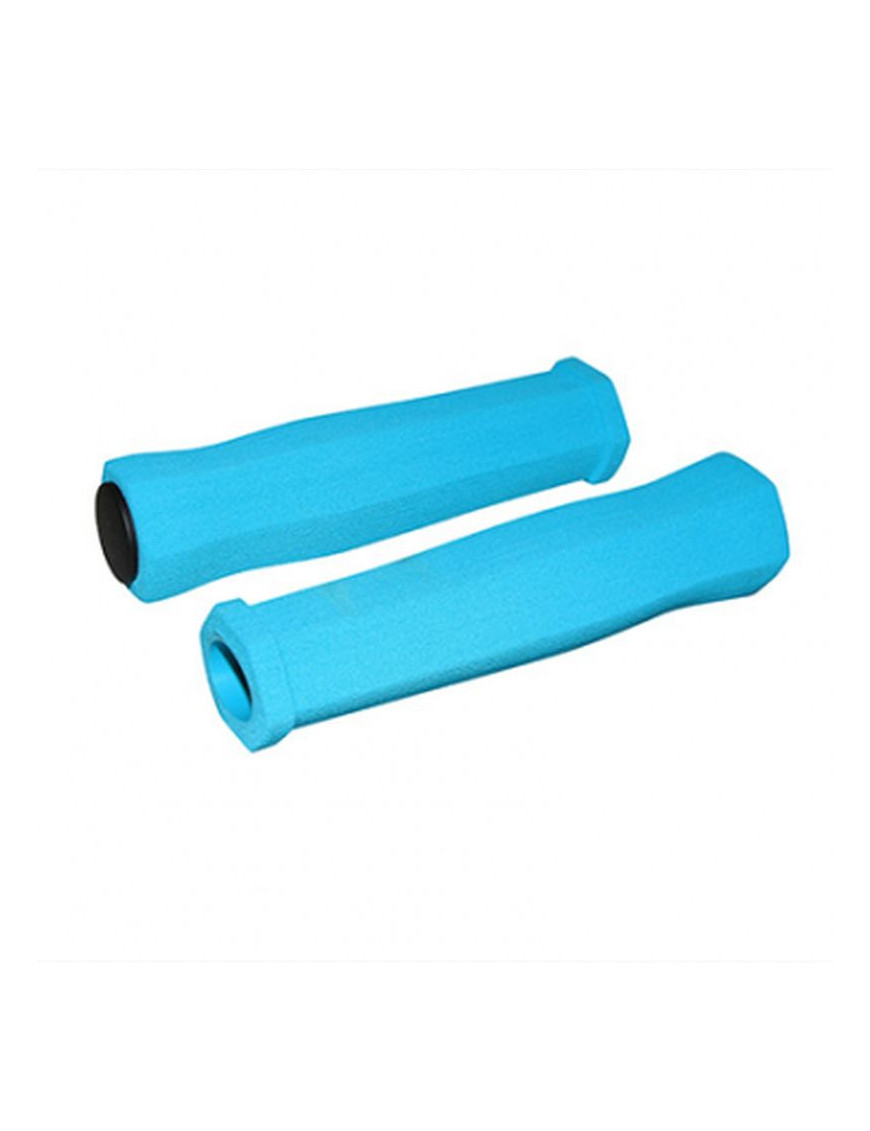 Poignee CITY/VTT newton mousse haute densite bleu ciel 125mm (pai...