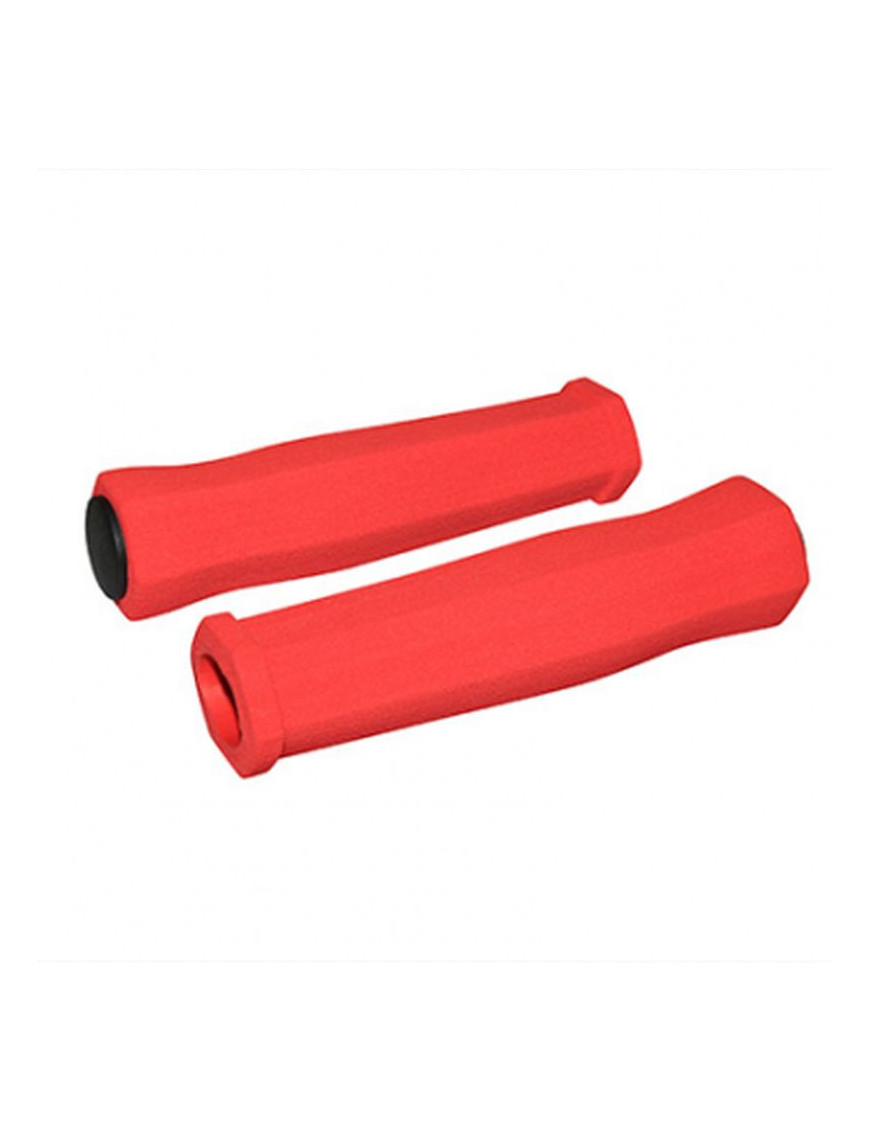 Poignee CITY/VTT newton mousse haute densite rouge 125mm (paire)