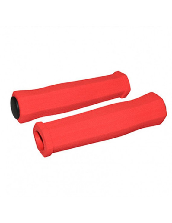 Poignee CITY/VTT newton mousse haute densite rouge 125mm (paire)