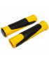 Poignee VTT newton bi-matiere jaune/noir l130mm (paire)