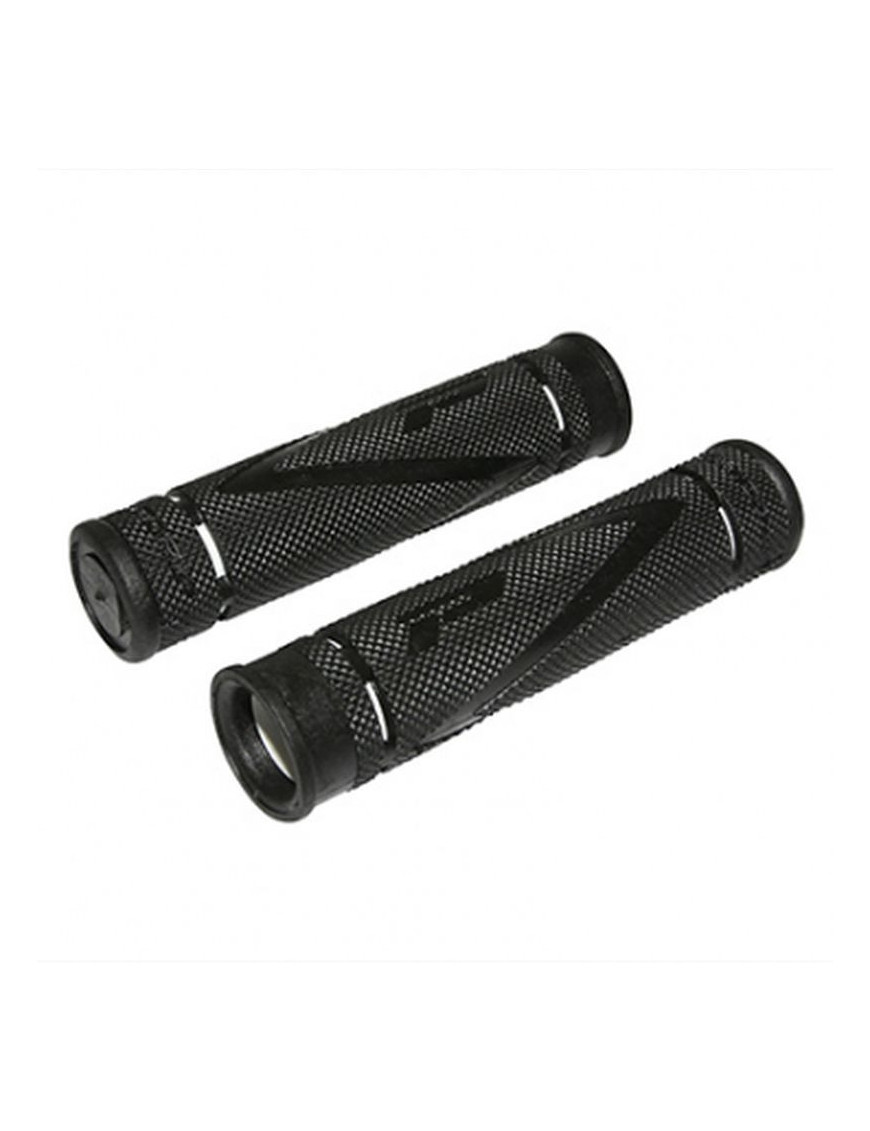 POIGNEE VTT PROGRIP 838 DOUBLE DENSITE NOIR-BLANC Ø22mm L122mm (PAIRE)