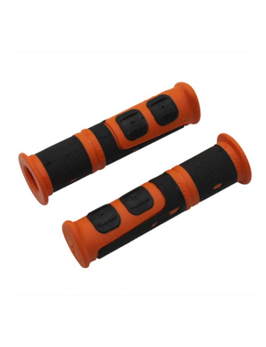 POIGNEE VTT PROGRIP 964 EVO NOIR-ORANGE  Ø22mm L120mm PREDECOUPE POUR 90mm (PAIRE)