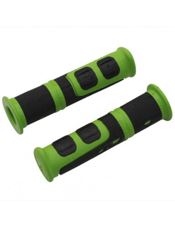 POIGNEE VTT PROGRIP 964 EVO NOIR-VERT Ø22mm L120mm PREDECOUPE POUR 90mm (PAIRE)