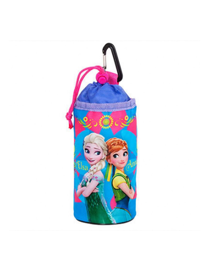 PORTE BIDON SOUPLE ENFANT DISNEY FROZEN BLEU-ROSE AVEC FIXATION CINTRE PAR VELCRO