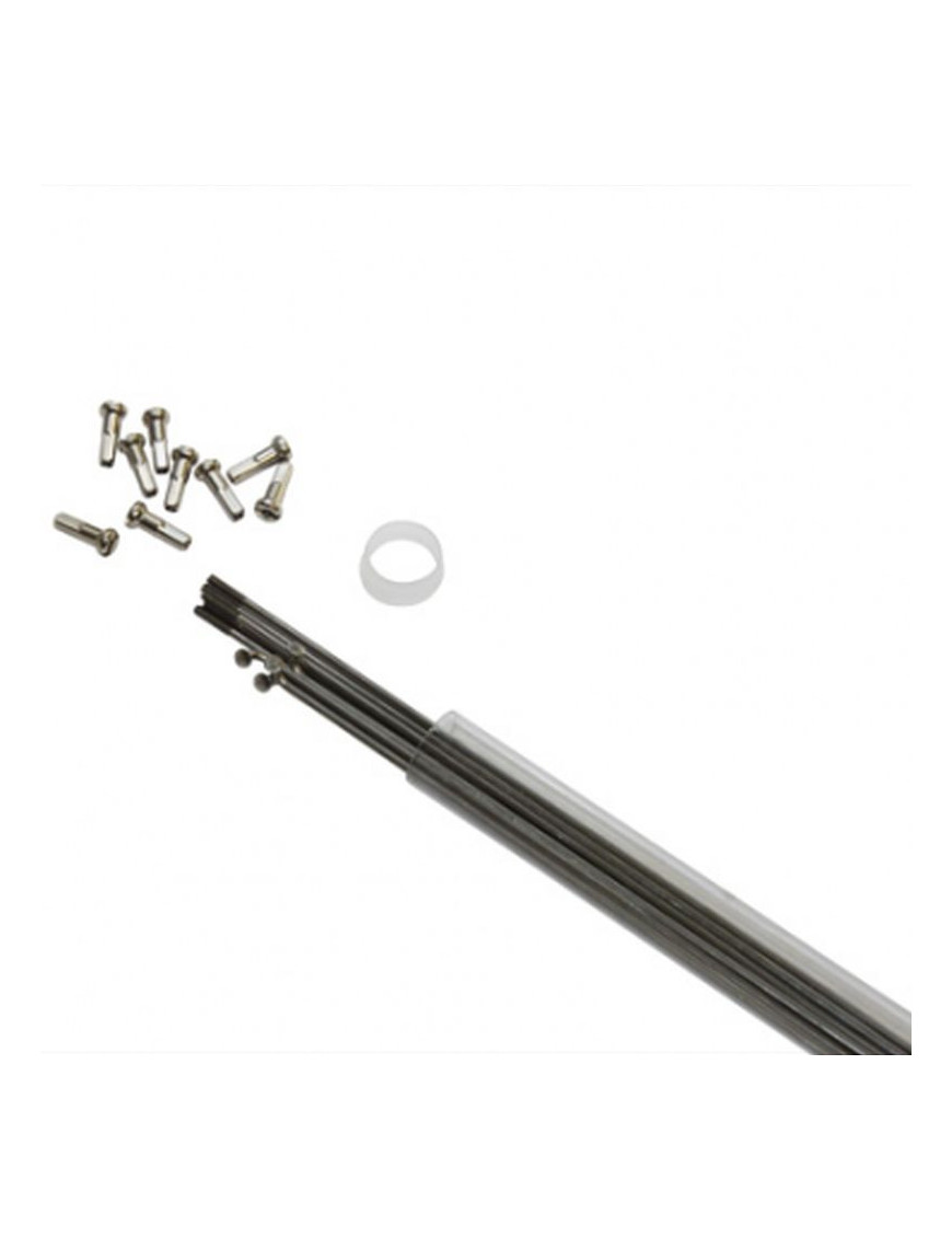 RAYON INOX ARGENT 2mm L 282mm TETE COUDEE AVEC ECROU (TUBE DE 10)