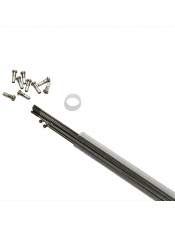 RAYON INOX ARGENT 2mm L 282mm TETE COUDEE AVEC ECROU (TUBE DE 10)