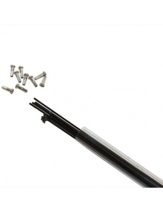 RAYON INOX NOIR 2mm L 256mm AVEC ECROU (TUBE DE 10)