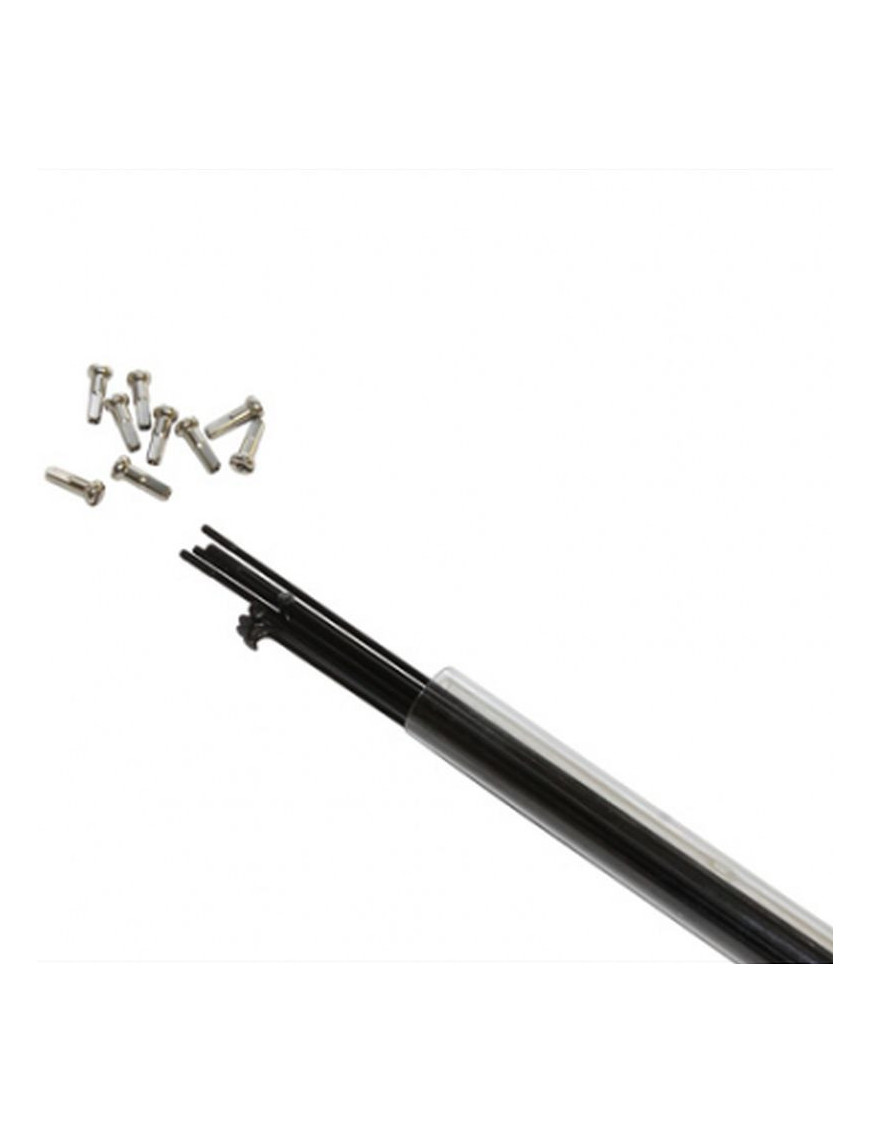 RAYON INOX NOIR 2mm L 298mm AVEC ECROU (TUBE DE 10)