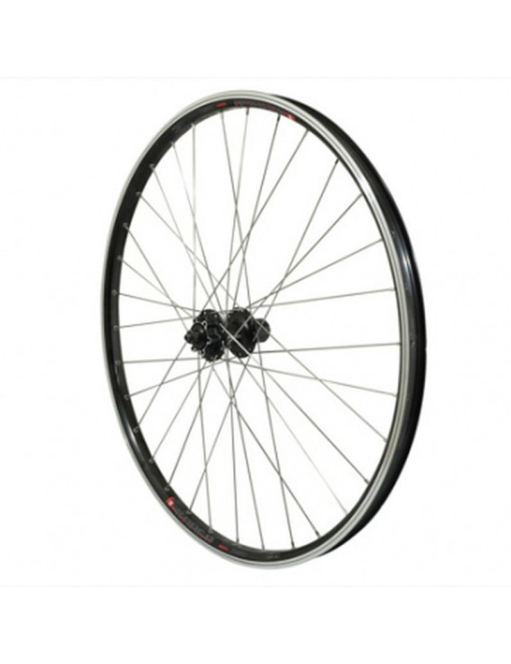 ROUE VTC 700X35 ARRIERE KARGO - VAE - E-BIKE DISC ET V-BRAKE ALU NOIRE DOUBLE PAROI MOYEU SHIMANO M475 DISC 6 TROUS CASSETTE 10